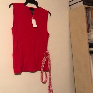 New XL Cable & Gauge Red Sweater with Belt